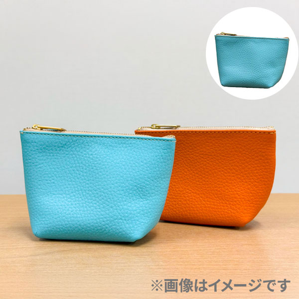 本革スモールポーチ(ブルー)