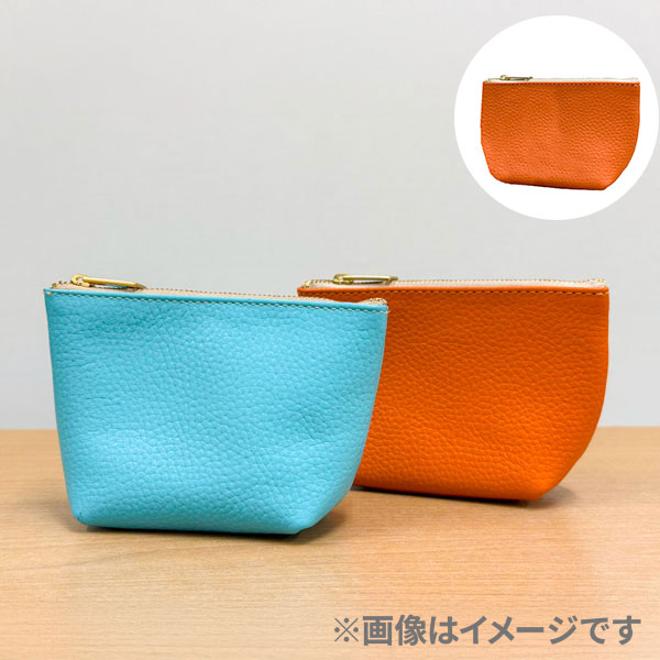本革スモールポーチ(オレンジ)