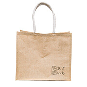 たっぷり入る！あさいちオリジナル ジュートバッグ 麻製