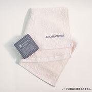 アロマシアロゴ入り　オーガニックコットンウォッシュタオル　日本製　40㎝×40㎝